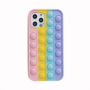 Fidget Toys Phone Case,Push Pop Bubble Protecive Case for iPhone6/7/8/6P/7P/8PX/XS/XS Max/XR/11/11pro/11pro Max/12 mini/12/12Pro/12 Pro Max（Multicolor）