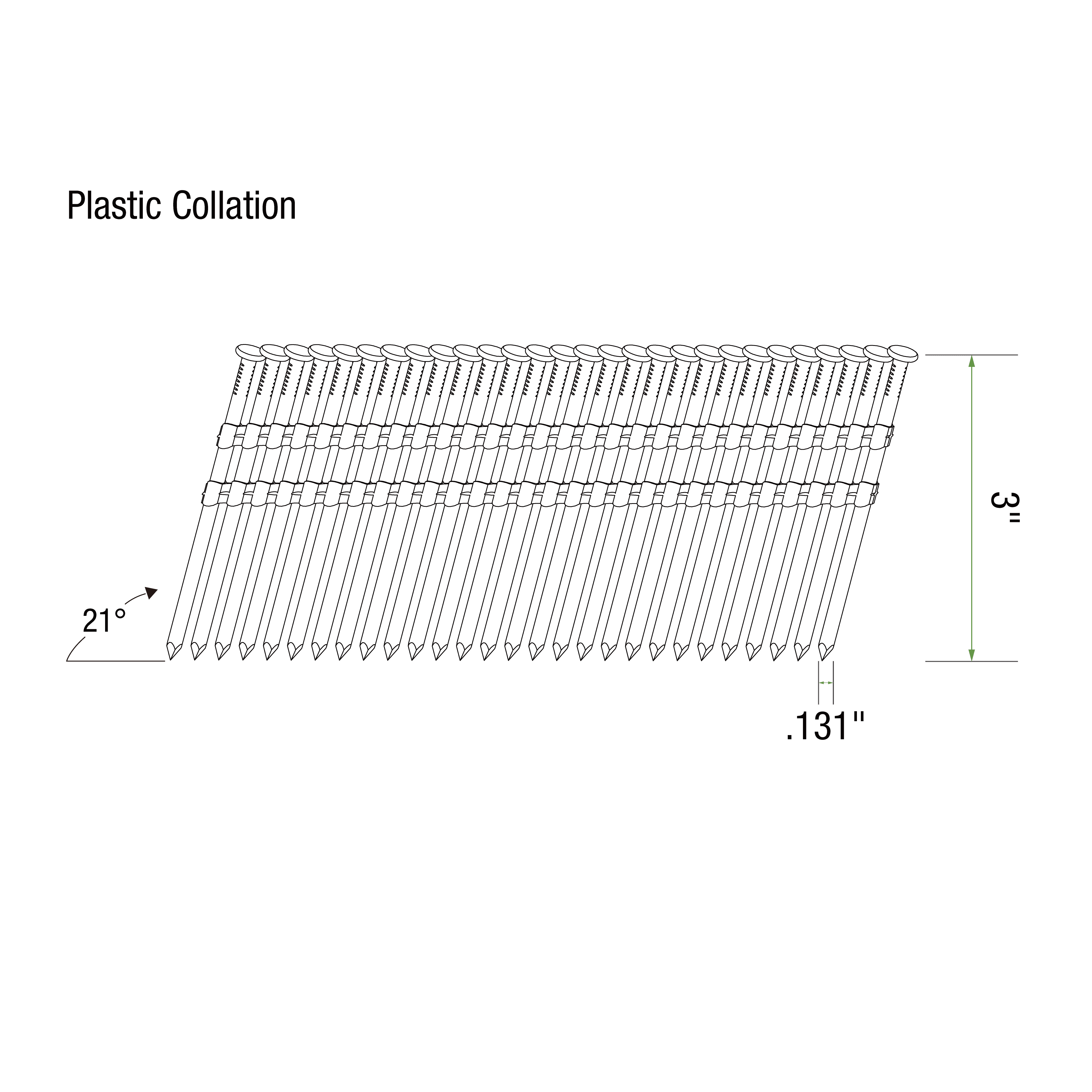 Grip-Rite 21O Plastic 3" X .131 CTD Smooth 1M Framing Nail