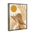 thumbnail image 3 of Stupell Industries Woman in Hat Warm Yellow Cutout Leaf Shapes Graphic Art Luster Gray Floating Framed Canvas Print Wall Art, Design by Birch&Ink, 3 of 6