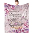 thumbnail image 1 of LHSHID Retirement Gifts for Women Blanket Happy Retirement Gifts for Nurses Teachers Mom Wife Female Farewell Gifts for Coworkers Boss Funny Retirement Throw Blankets 40"x50", 1 of 7