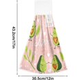 thumbnail image 3 of SKYSONIC 12"x17" Hanging Kitchen Hand Towels Dishcloths Sets with Loop, Cartoon Heart Fruit Avocado Absorbent Hand Towels 2 Piece Sets Organic Love Leaves, 3 of 6