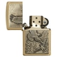 thumbnail image 5 of Zippo Brushed Brass Where the Eagle Dare Emblem Pocket Lighter, 5 of 7