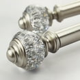 thumbnail image 3 of SKYPLUS LIVING Adjustable 36-72 in Single Curtain Rod with Sphere Clear Finial Design, Glam Luxury Silver, 3 of 9