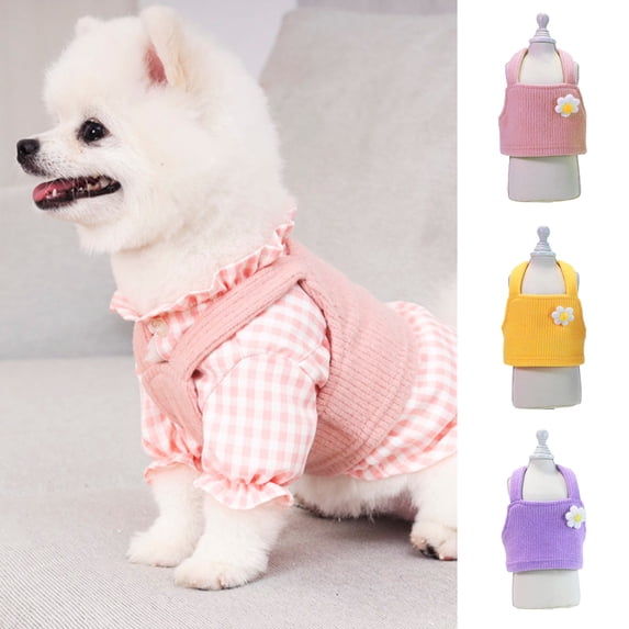SPRING PARK Sweet Flower Design Dog Vest Shirt Spring Summer Pet Sling Clothes for Small Dogs Puppy