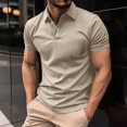 thumbnail image 2 of JLFKNG Men's Polo Shirts Short Sleeve Shirt For Men Summer Casual Solid Color Slim Fit Holiday Shirts Tops Comfy Mens Clothes, 2 of 6