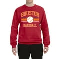 thumbnail image 2 of Wild Bobby City of Houston Baseball Fantasy Fan Sports Unisex Crewneck Sweatshirt, Red, 3X-Large, 2 of 6