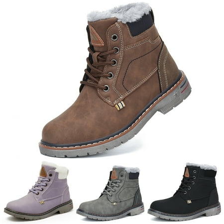 

Mishansha Boys Girls Winter Waterproof Faux Fur Hiker Boots Sizes 1-13