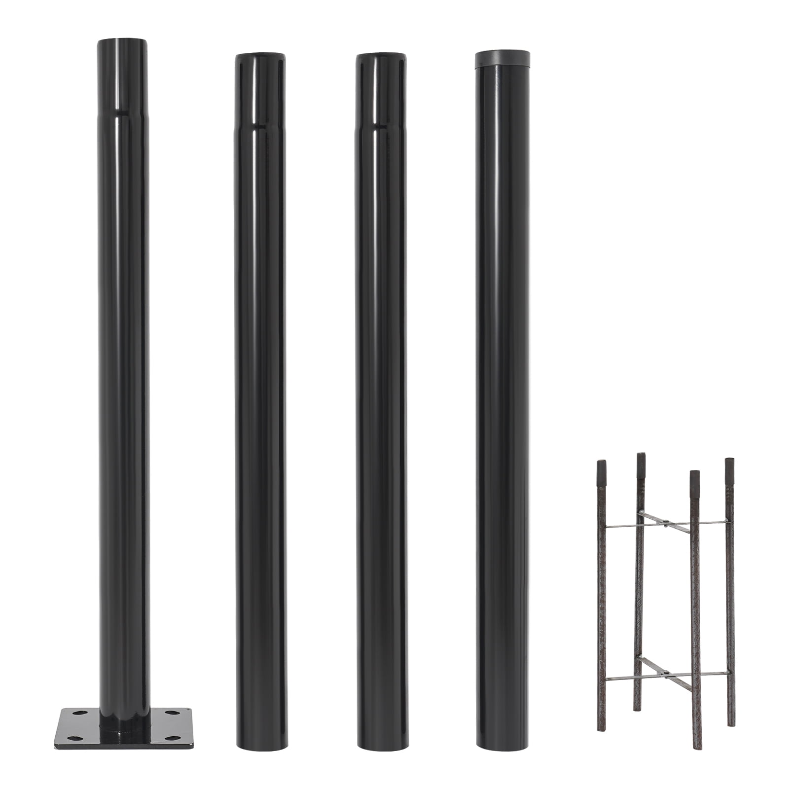 Miumaeov 13ft Street Light Pole Outdoor Street Courtyard Parking Lot Lighting Post with Ground Cage Black