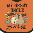 thumbnail image 4 of Inktastic My Great Uncle Loves Me with Sloth and Hearts Boys or Girls Baby Bib, 4 of 4