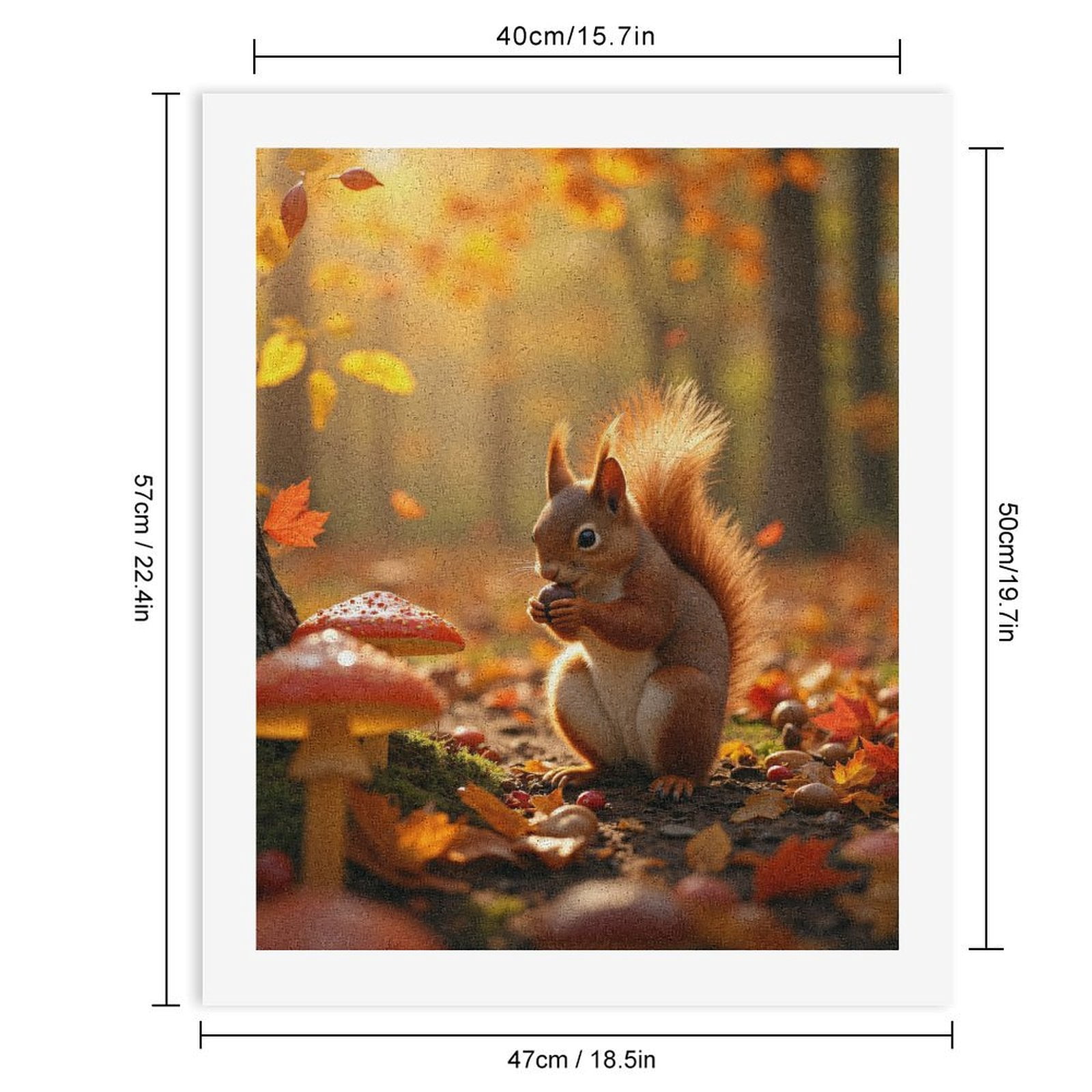 Paint by Numbers Kit for Adults, Autumn Squirrel In Enchanted Forest Paint by Numbers, Easy Paint by Numbers Kit for Adults Beginner, DIY Adult Paint by Number Kits on Canvas, Home Decor