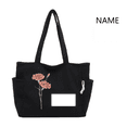 thumbnail image 5 of Personalized Birth Flower Corduroy Tote Bag for Women, 4 Color Options Custom Name Large Size Shoulder Bag with Pocket, HandBags with Zipper for Daily Use Work Travel Shopping, 5 of 8