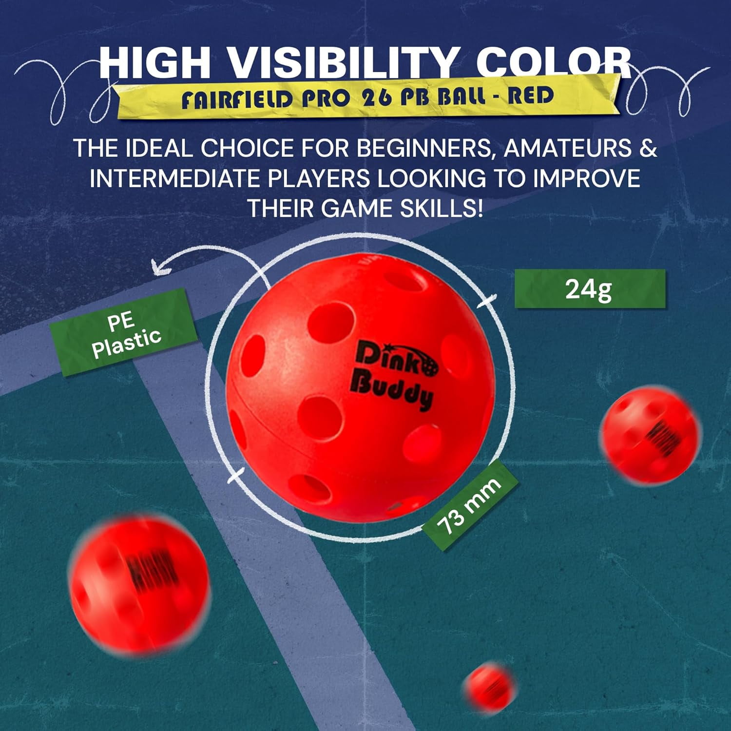 Dink Buddy - 3-in-1 Play Everywhere Pickleball Practice Set, Complete Bundle with 1 Collapsible 6-ft Pickleball Net, 3 Kelso + 3 Standard Balls, 2 Paddles, & 1 Drawstring Backpack