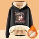 thumbnail image 2 of WILLBEST Sudadera con Capucha para Mujer, Otoño/Invierno, con Estampado Navideño de Letras, Gruesa y Cálida X-Grande, 2 of 3