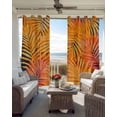 thumbnail image 6 of Orange Tropical Leaf Blackout Curtains for Bedroom Living Room Darkening Curtains 96 Inches Long Summer Palm Leaves Botanical Black Window Curtain 2 Panels Set Window Treatment Grommet Drapes 52"x96", 6 of 9
