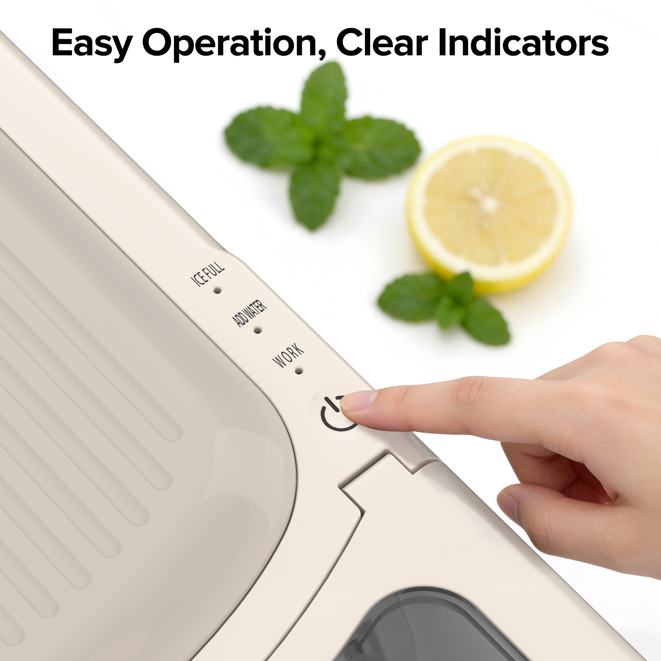 Auseo Portable Ice Maker Machine, Ice Maker Countertop, Self-Cleaning, for Home/Office/Party, Grey
