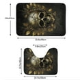 thumbnail image 3 of Honeii Vintage Gold Leaf Skull Pattern Bathroom Anti-Skid Pad Bathroom Mat Vintage Seamless Pattern Not-Slip Toilet Rug Set, 3 of 6