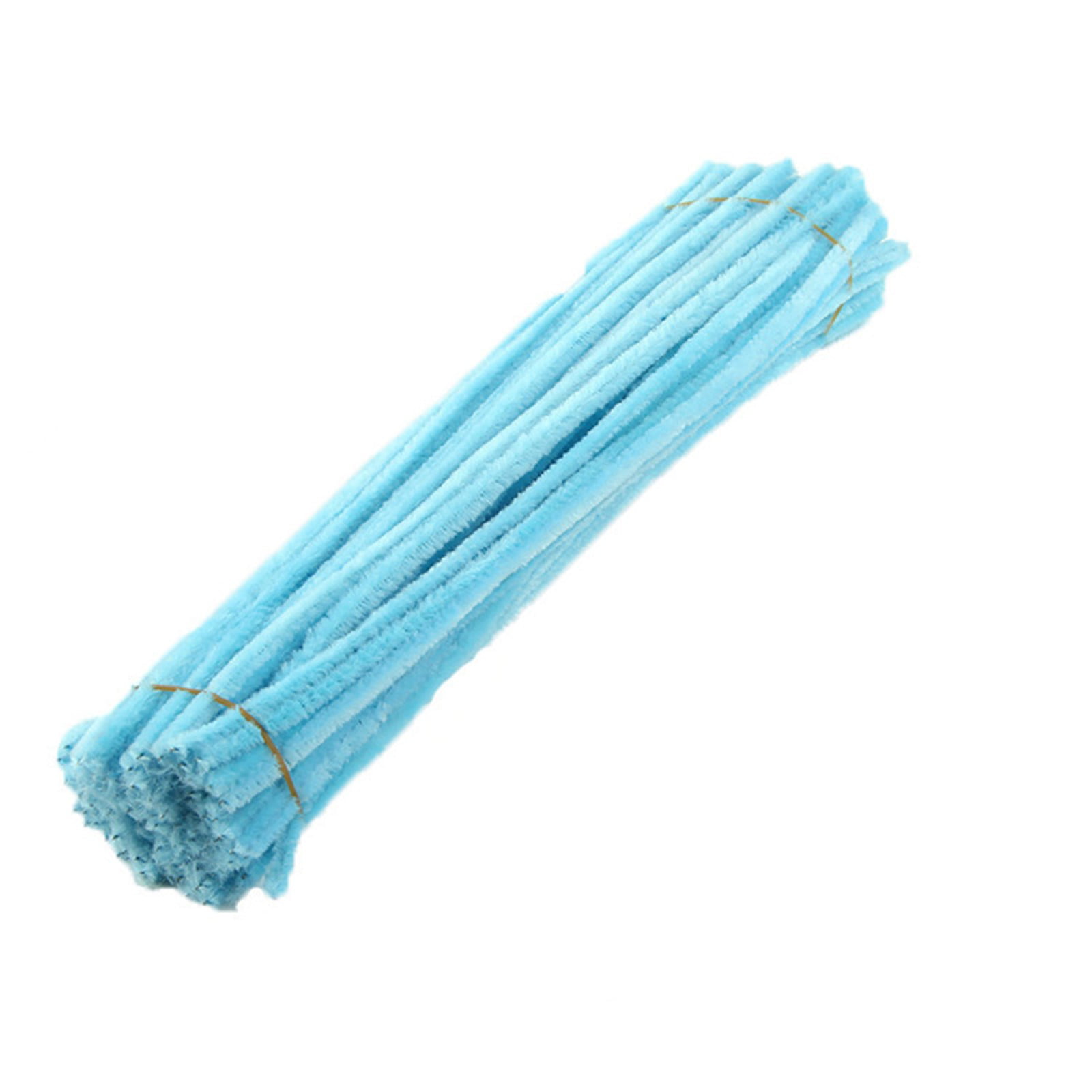 Carykon 100 Pieces Fuzzy Chenille Stems Pipe Cleaners for Arts and Crafts  (Light Blue)