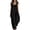 Black, variant on Hooded Button Multi Pocket Cargo Jumpsuits for Women Crew Neck Sleeveless Casual Overalls