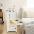 thumbnail image 6 of TFCFL Cream Color Storage Cart 3-Tier 4 Drawers Storage Cart Storage Rack with Wheels 14.17x14.17x31.1in, 6 of 15