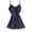 Dark Blue, variant on Vintage Nightgown Women's Satin Lace Nightgown Floral Lace Patchwork Spaghetti Strap Cami Sleep Dress with Removable Pads Loungewear Black L