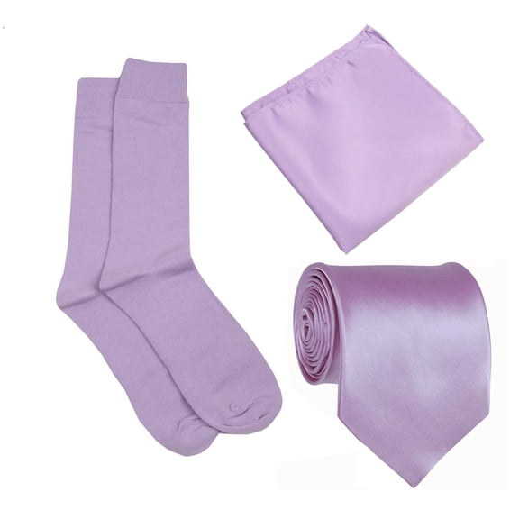 Lavender Mens Tie Sock and Hanky Set