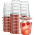 thumbnail image 1 of PLASTICPRO Disposable Plastic Tumblers Rose Gold Rim 50 Count, 1 of 6