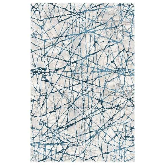 SAFAVIEH Meadow Emily Abstract Area Rug, Navy/Ivory, 3'3" x 5'