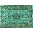 thumbnail image 1 of Ahgly Company Machine Washable Indoor Rectangle Persian Turquoise Blue Traditional Area Rugs, 2' x 3', 1 of 4