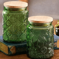 thumbnail image 5 of Green Glass Canister, Candy Jar with Lid, 23.7 FL OZ Vintage Colored Mason Jars for Kitchen D rative Jar for Coffee Tea Candy Cookies, Cute Jars (Green, 1 Pack), 5 of 6