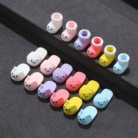 

MEIDELI Cartoon Little Slippers 1 Pack Decorate Ornamental Cute Cream Gel Little Slippers Refrigerator Stickers