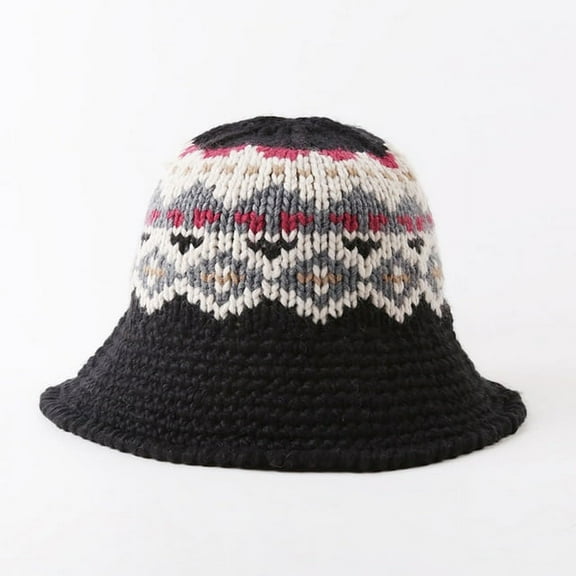 COCOpeaunt Fashion Autumn Winter Knitted Bucket Hats Female Bucket Hat for Women Girl Thickened Soft Warm Fishing Cap Outdoor Lady Present