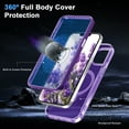 thumbnail image 5 of Dteck for iPhone 15 Plus Case with Invisible Magnetic Ring Stand, Military-Grade Translucent Case with Built-in Screen Protector for iPhone 15 Plus Case Compatible with MagSafe,Purple, 5 of 6