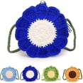 thumbnail image 1 of Bolso de crochet con margaritas hecho a mano, lindo bolso cruzado para niñas, bolso de punto para mujeres y niñas, 1 of 7