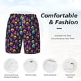 thumbnail image 6 of Picia mushroom color Skull pattern Mens Swim Trunks with Compression Liner Stretch Beach Shorts Quick Dry with Zipper Pockets No-Chafing Board Shorts-XX-Large, 6 of 9