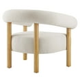 thumbnail image 4 of Armchair Accent Chair, Ivory White Natural, Fabric, Living Kitchen Cafe Bistro Hospitality Restaurant, Modern Contemporary HB36294, 4 of 9