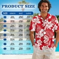 thumbnail image 7 of KUIFORTI Hawaii Matching Couple Outfits Mens Casual Shirts Hawaii Dress Men’s Hawaiian Red Hibiscus Floral Shirt 4-Way Stretch Lightweight Suitable for Everyday Casual Wear, 7 of 7