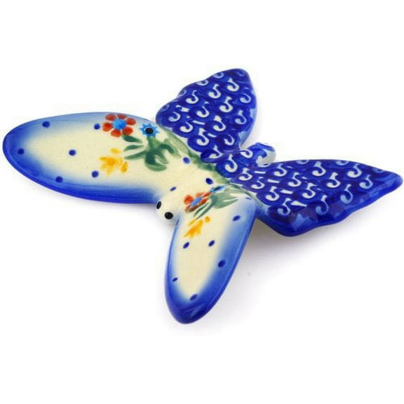 Polmedia Polish Pottery Spring Flowers Butterfly Figurine