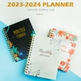 thumbnail image 2 of CSCHome Durable Planner 2023-2024, Coil A5 Notebook, Fine Floral Printing Hard Cover Weekly Planner , Flat 180° Spreadable for Students, Office Workers, 2 of 7