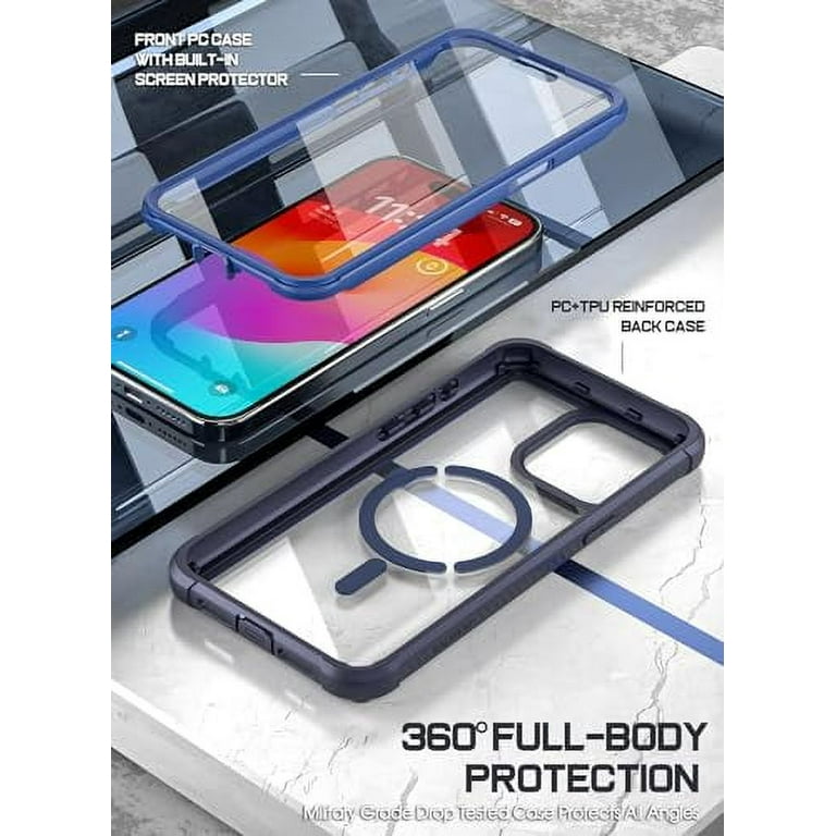 Poetic Guardian MagPro Case for iPhone 15 Pro 6.1 Inch,[Compatible with  MagSafe][20 FT Mil-Grade Drop Tested] Full-Body Shockproof Rugged Clear  Cover with Built-in Screen Protector, Blue/Clear - Walmart.com