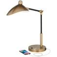 thumbnail image 3 of 360 Lighting Colborne Modern Mid Century Desk Table Lamp 28" Tall Antique Brass Black with USB Charging Port LED for Bedroom Living Room Bedside Kids, 3 of 9