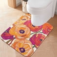 thumbnail image 2 of Yayeee Bath Rugs for Bathroom Floor Set of 2 Non Slip Fluffy Soft Absorbent Mat, Orange Hand Drawn Floral, 2 of 7