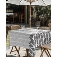 thumbnail image 4 of Outdoor Tablecloth with Umbrella Hole and Zipper Herringbone Pattern Square Tablecloths 54x54 Inch Waterproof Table Cloths Vintage Yellow Ombre Grey Patio Table Cover for Picnic BBQS Party, 4 of 7