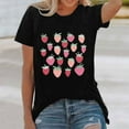 thumbnail image 2 of Trendfront Womens Strawberry Graphic Tops Crewneck Casual Short Sleeve Loose Fit Tee Trendy Fashion T Shirts Relaxed Pullover Daily Clothes, 2 of 5