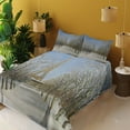 thumbnail image 2 of Ambesonne Winter Fitted & Top Sheet Set with Shams, Snowy Paris City View, White Blue Grey, 2 of 5