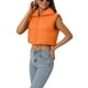 thumbnail image 4 of Chaleco acolchado ligero de mujer INSPIRE CHIC con cuello alto y cremallera, chaleco corto, color naranja, 4 of 6