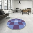 thumbnail image 4 of Ahgly Company Machine Washable Indoor Round Transitional Deep Periwinkle Purple Area Rugs, 6' Round, 4 of 7