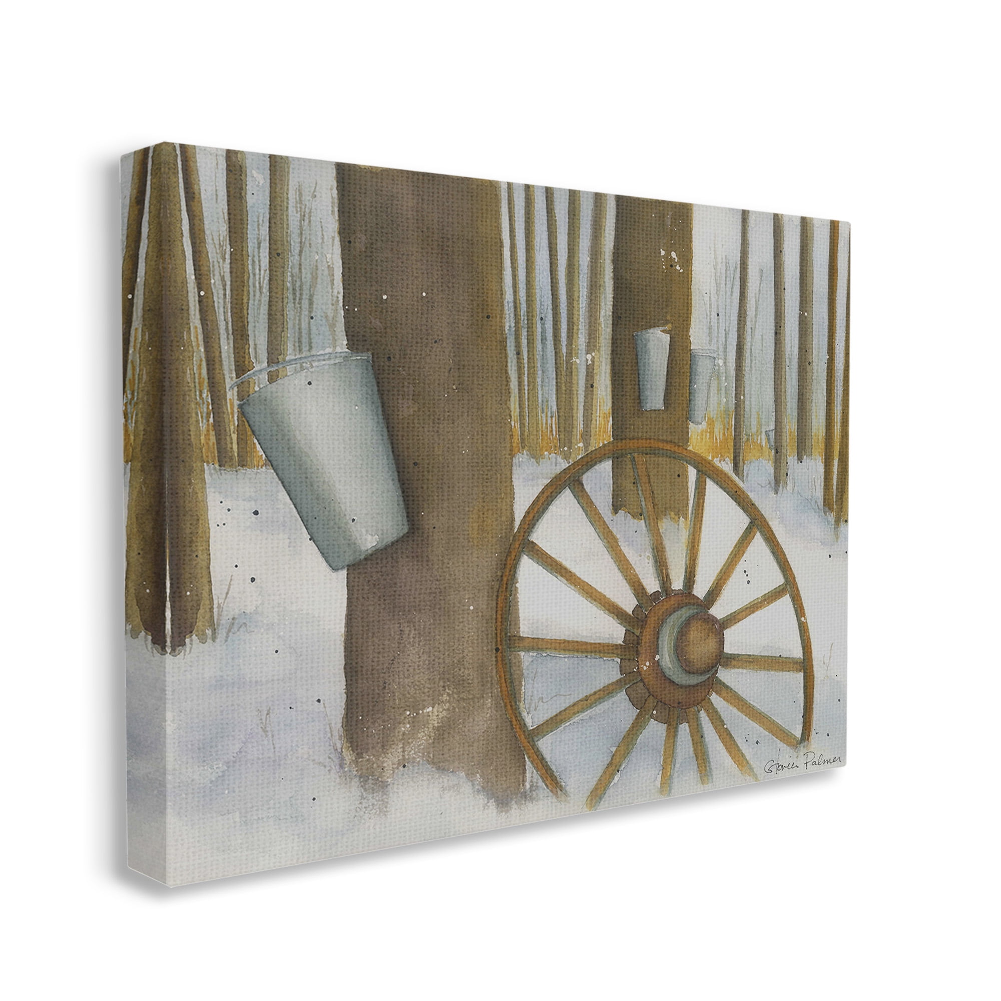 Stupell Industries Maple Sugaring Trees Landscape Painting Gallery Wrapped Canvas Art Print Wall Art, 48 x 36
