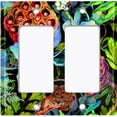 thumbnail image 6 of Metal Light Switch Plate Cover Red Lotus Pod Plant Leaves Green FLW023, 6 of 36