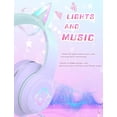 thumbnail image 2 of YOYOTUNE Auriculares Bluetooth para niños, orejas de gato con luz LED, auriculares inalámbricos para niños, Bluetooth 5.1 y sonido estéreo, plegable, diadema ajustable, auriculares para niños con micr, 2 of 5