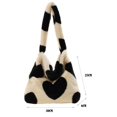 thumbnail image 4 of Bolso 5 uds Retro mujer felpa leopardo amor bolso de hombro (corazón negro), 4 of 7